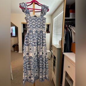 Zara Blue and White Maxi Dress